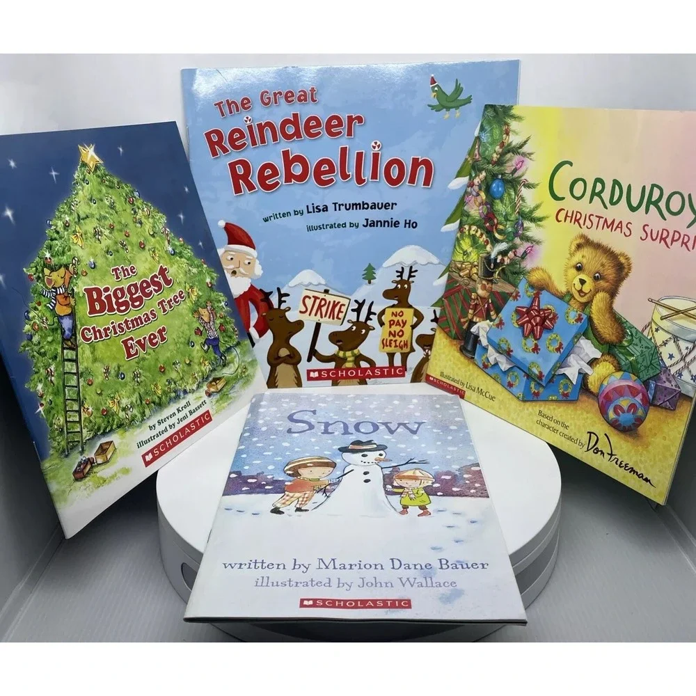 Lot 4 Christmas Scholastic Books Winter Holiday Corduroy Santa Christmas Gifts